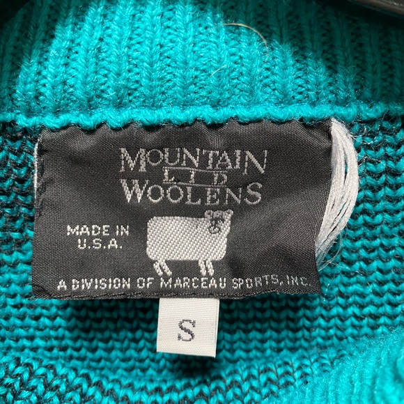 VTG 80s Ski Sweater Marceau Sports Pullover Abstract Drop Shoulder Retro - Picture 14 of 16